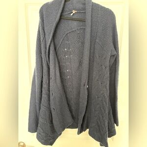 Late 2000s Free People navy buttoned flared cozy cardigan. Size large